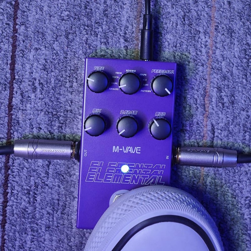 IOppWin Elemental Compact Guitar Delay Pedal with 9 Psychedelic Delay Effects, 3000ms Max Time, Tap/Hold Modes & High-Performance DSP – Artistic Metal Ambient Echo Simulator - Image 4